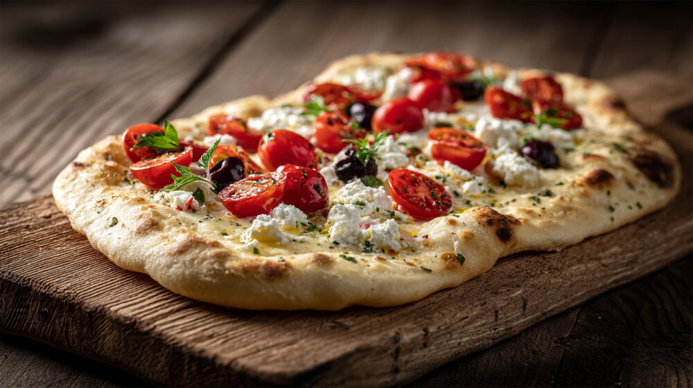 Pinsa - fluffig, lyxig variant av pizza som liknar focaccia