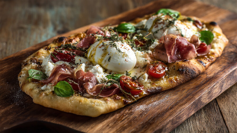 Pinsa med burrata